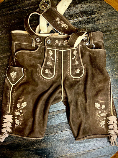 Kruger Men's Lederhosen "Calle" (d.brown) with suspenders
