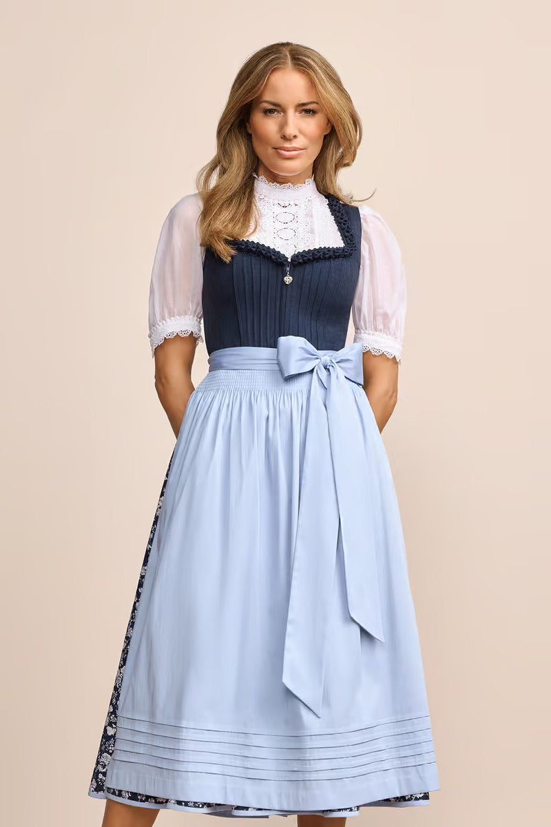 Kruger Long Dirndl 2pcs. 80cm "Solenne" blue