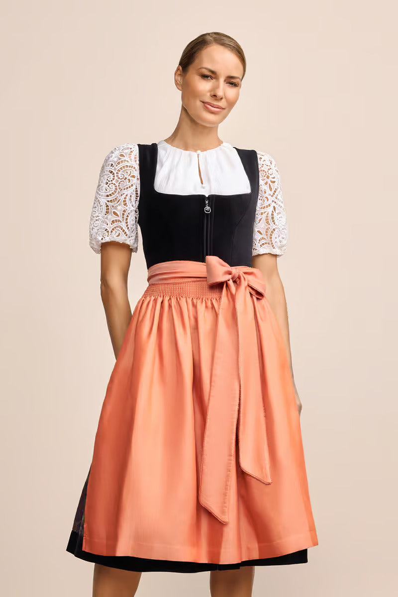 Kruger Long Dirndl 2pcs. 70cm "Jacinta" black