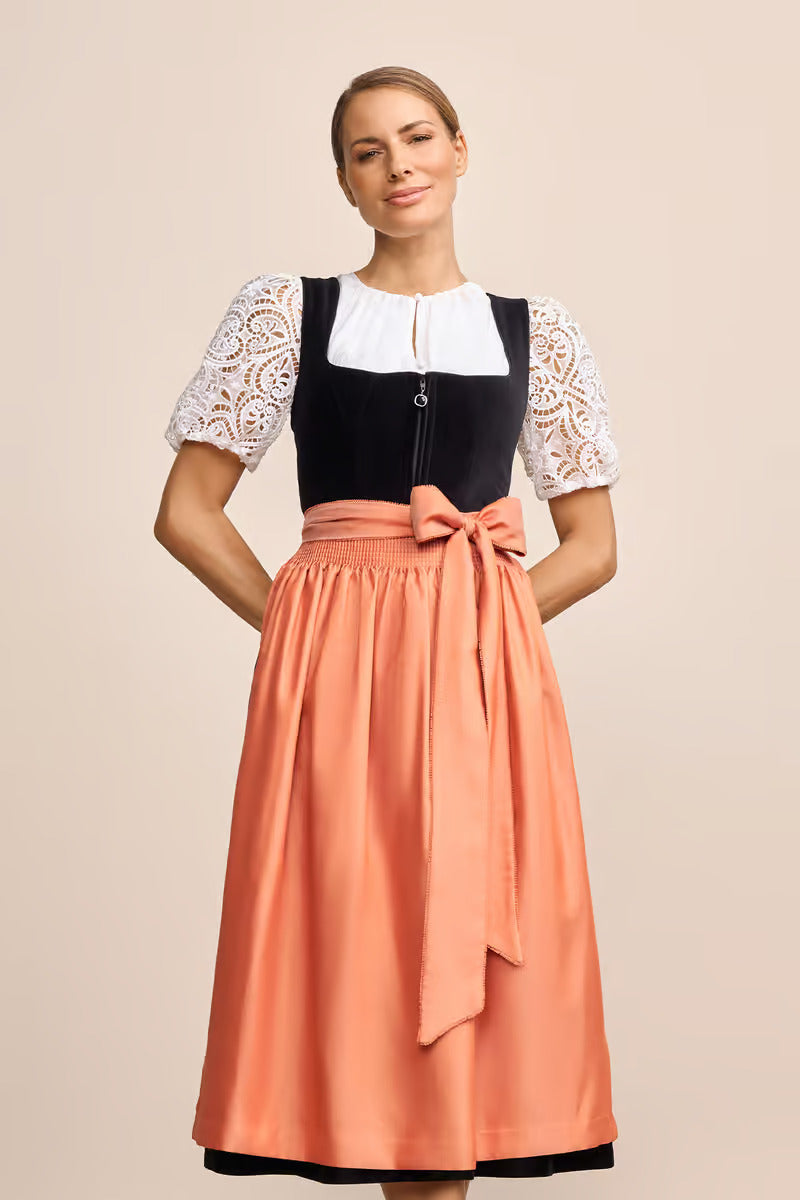 Kruger Long Dirndl 2pcs. 80cm "Jacinta" black
