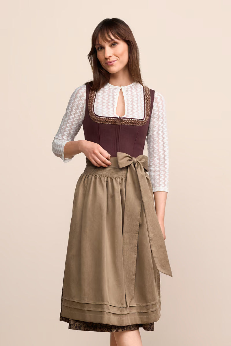 Kruger Long Dirndl 2pcs. 70cm "Janey" red