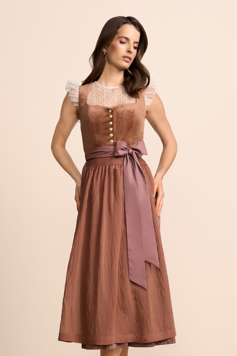 Krüger Samara Maxi Dirndl, Brown — 80cm 2pc Set