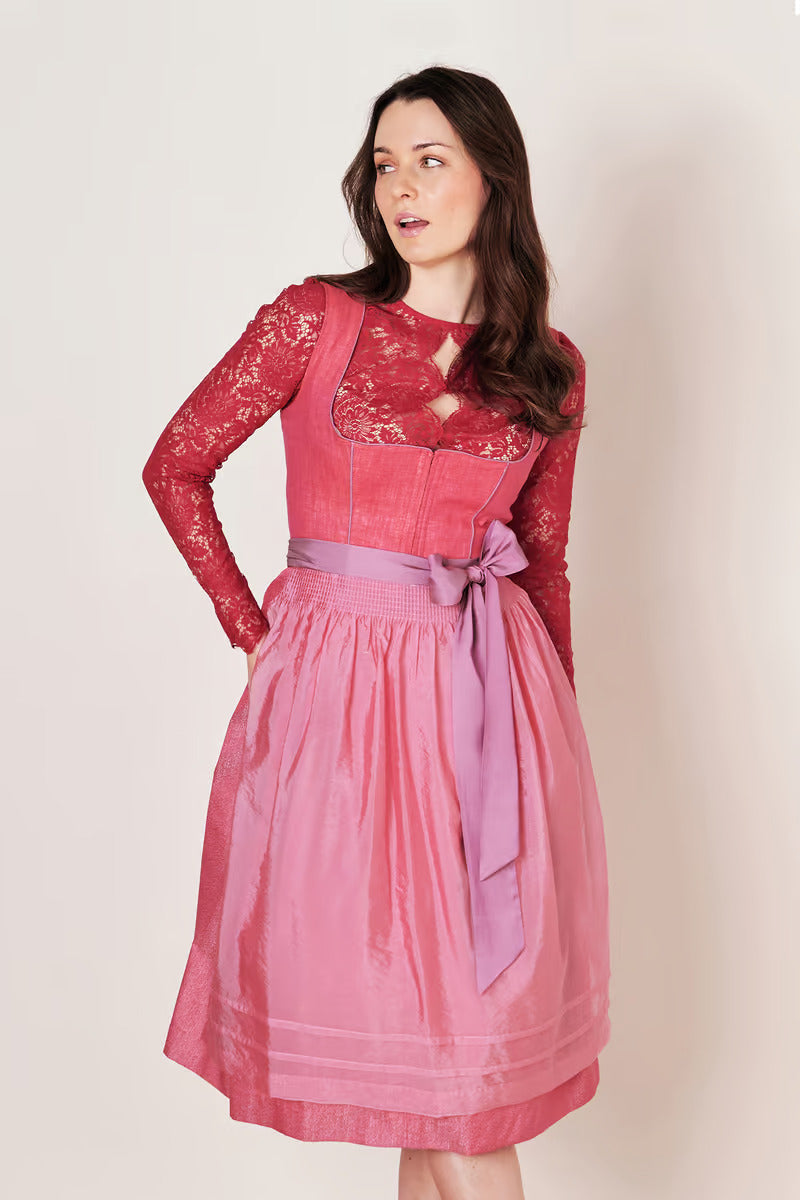 Kruger Midi Dirndl 2pcs. 70cm "Amandine" red
