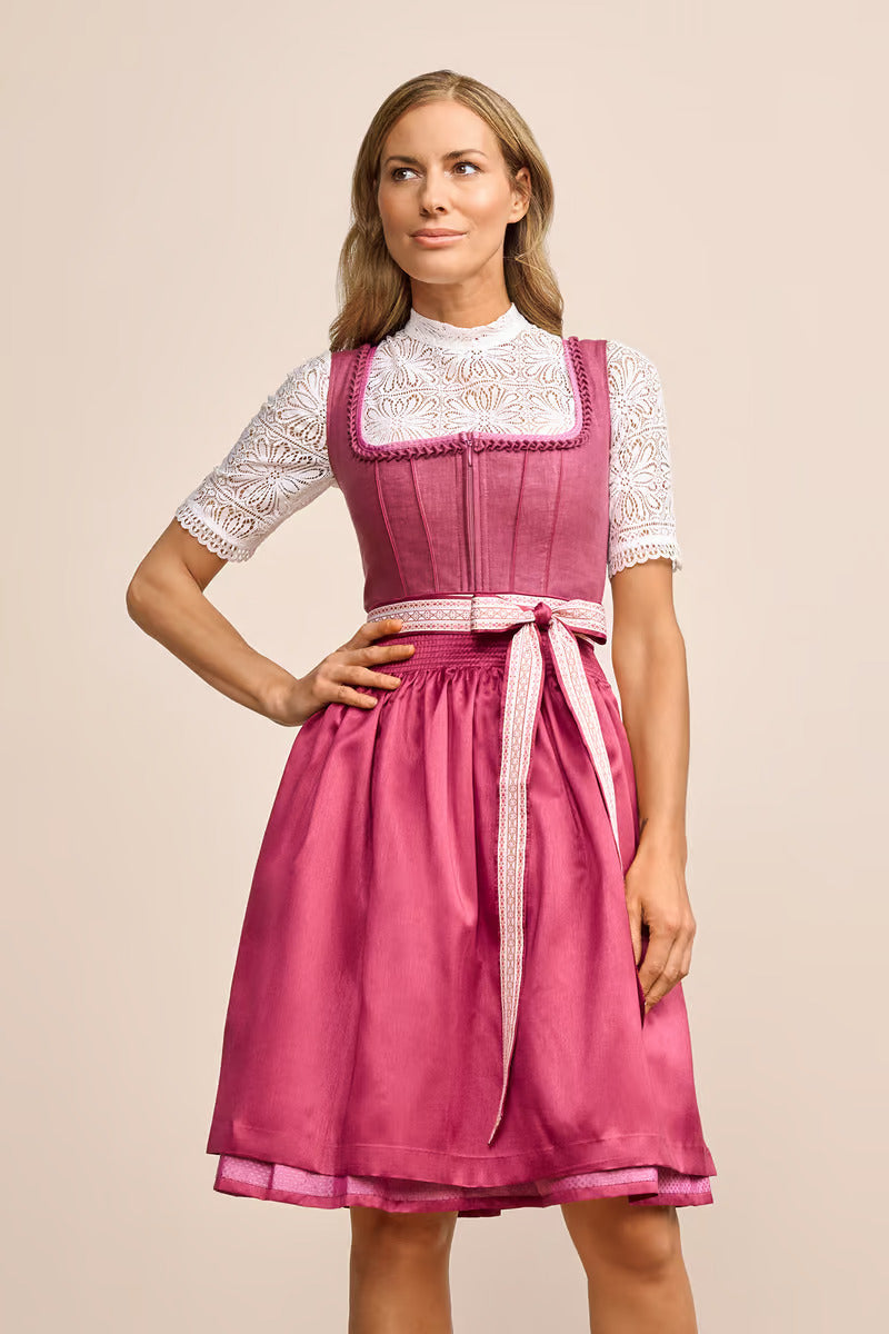 (new) Kruger Midi Dirndl 2pcs. 60cm "Vianne" pink