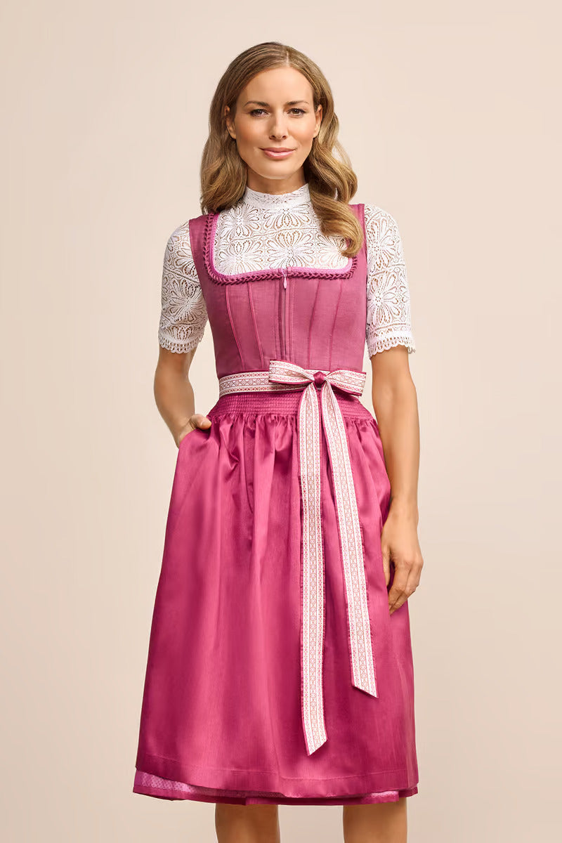 (new) Kruger Long Dirndl 2pcs. 70cm "Vianne" pink