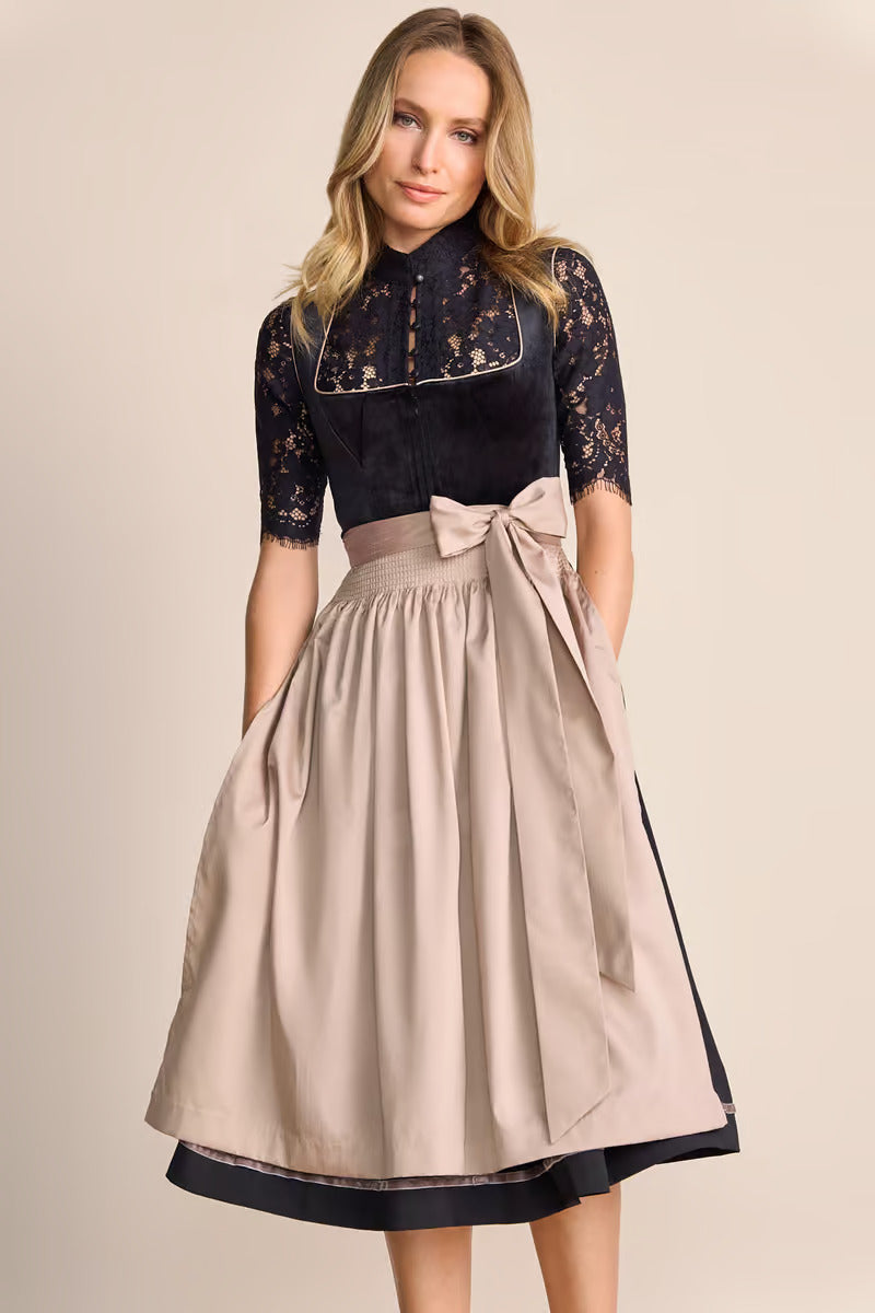 Kruger Long Dirndl 2pcs. 70cm "Suzanne" black