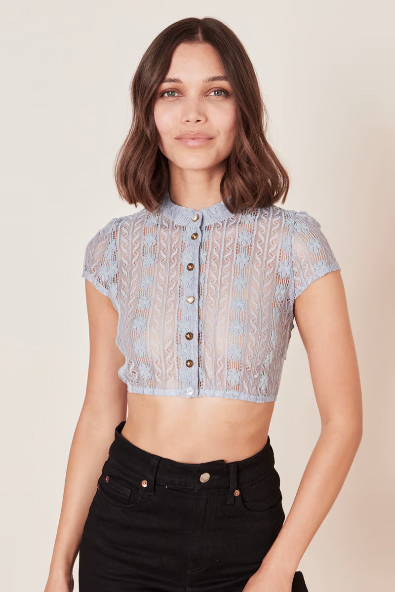 Kruger Dirndl Blouse "Lavina" blue (34,38)