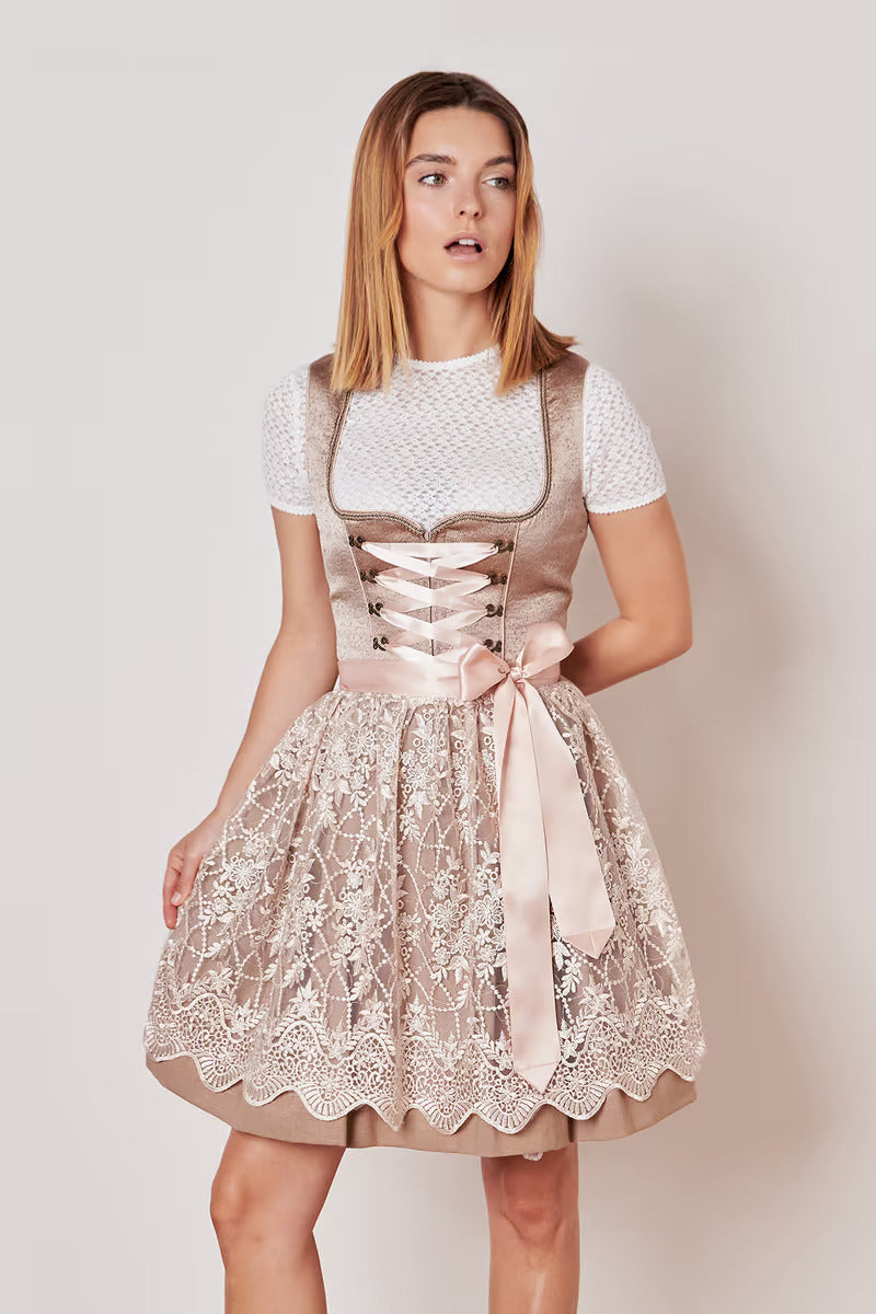 Kruger Mini Dirndl 2pcs. 50cm "Koko" beige (38)