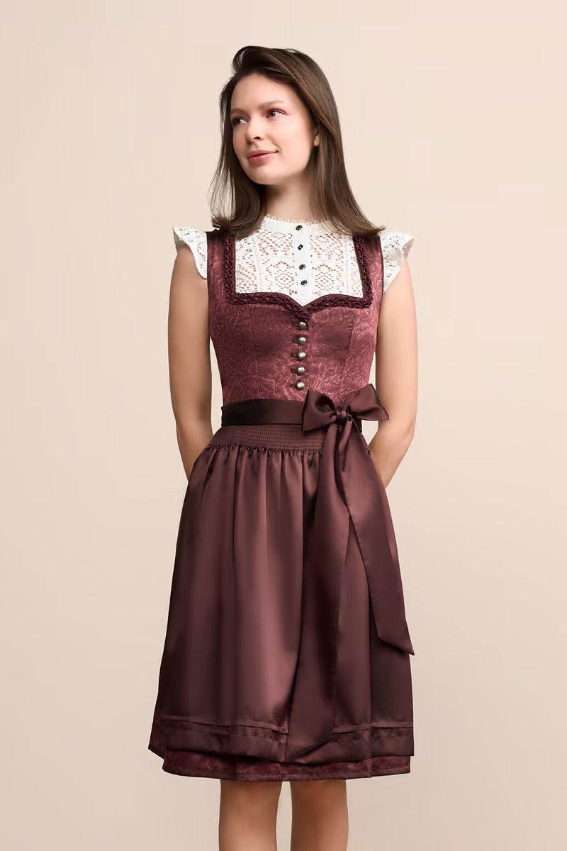 (new) Kruger Midi Dirndl 2pcs. 60cm "Carline" red