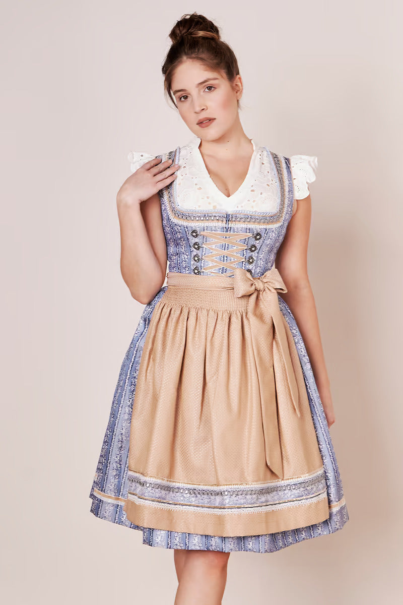Kruger Midi Dirndl 2pcs. 60cm "Eike" blue