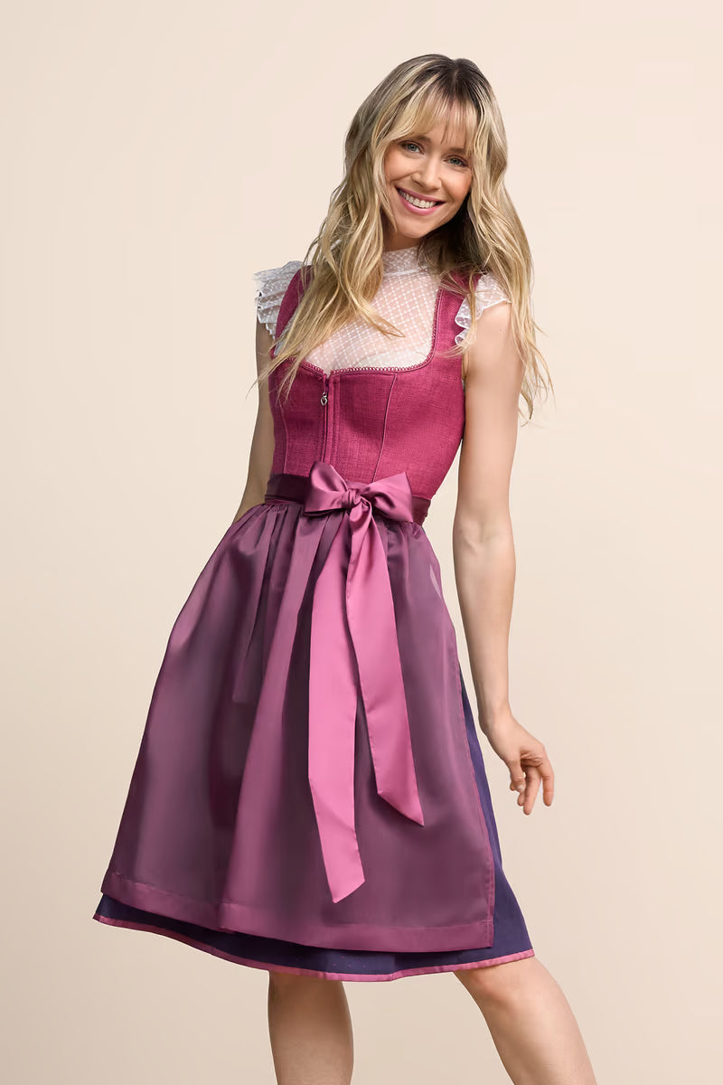 Kruger Midi Dirndl 2pc 60cm "Marin" pink