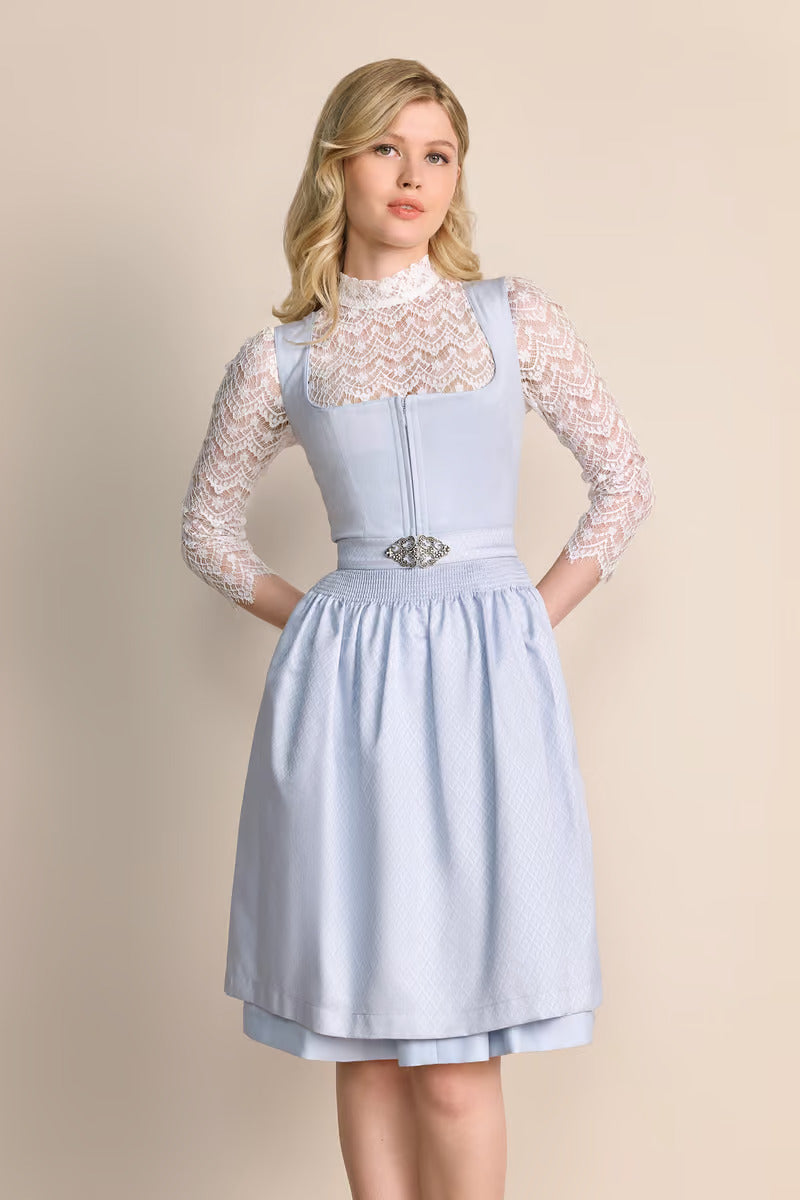 Kruger Midi Dirndl 2pcs. 60cm "Alisha" light blue