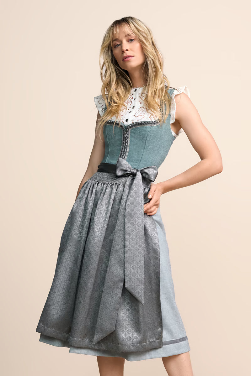Kruger Long Dirndl 2pcs 70cm "Soleil" turquoise