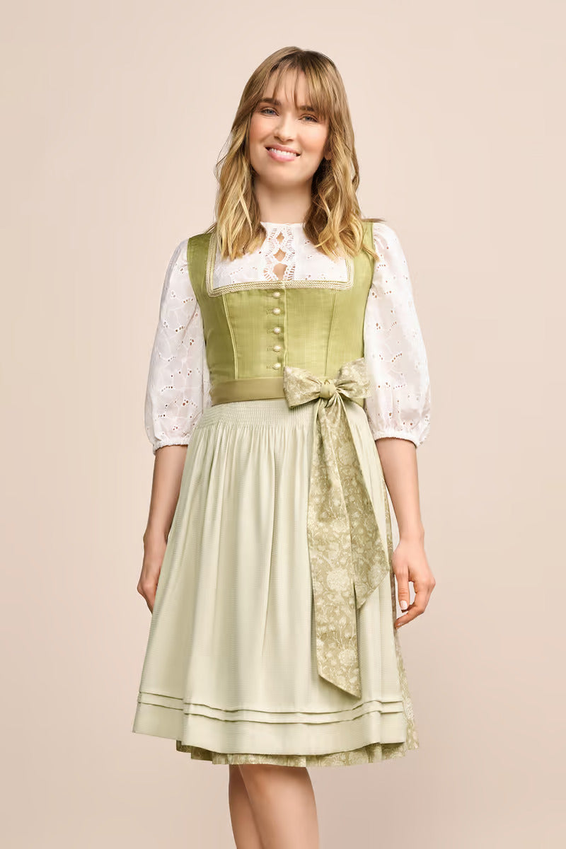 (new) Kruger Midi Dirndl 2pcs. 60cm "Lemonie" green