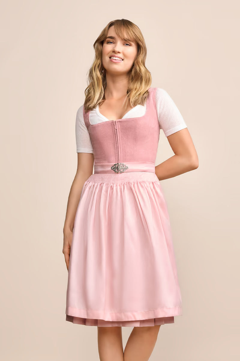 Kruger Midi Dirndl 2pcs. 60cm "Evi" pink