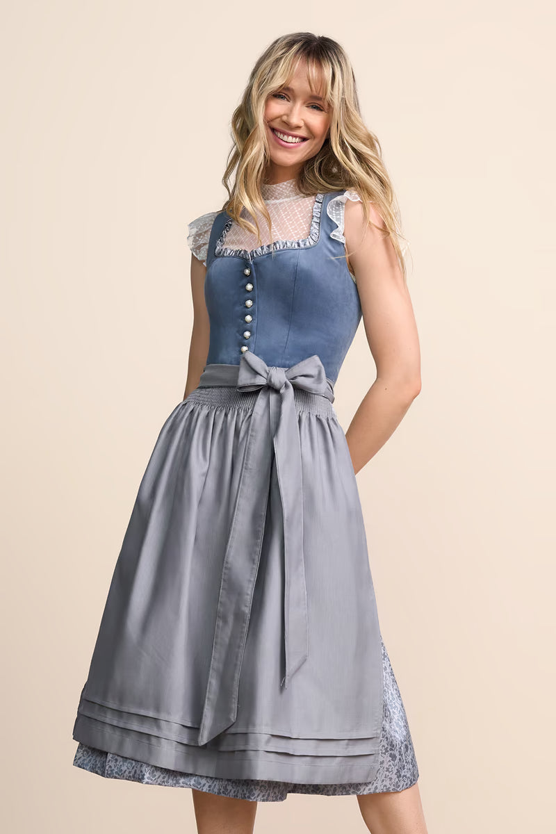 Kruger Long Dirndl 2pcs. 70cm "Shirley" blue