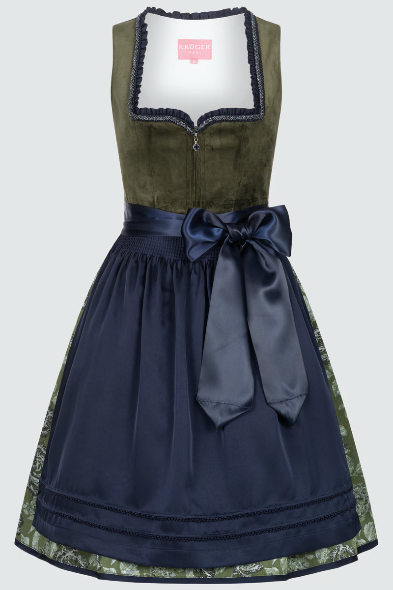 Kruger Midi Dirndl 2pcs. 60cm "Como" green (size 46)