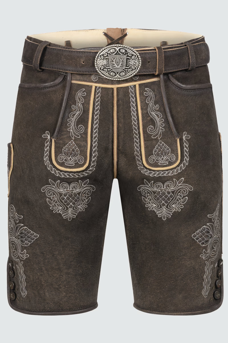 Kruger Men's Lederhosen "Vinc" with belt (in USA stock)
