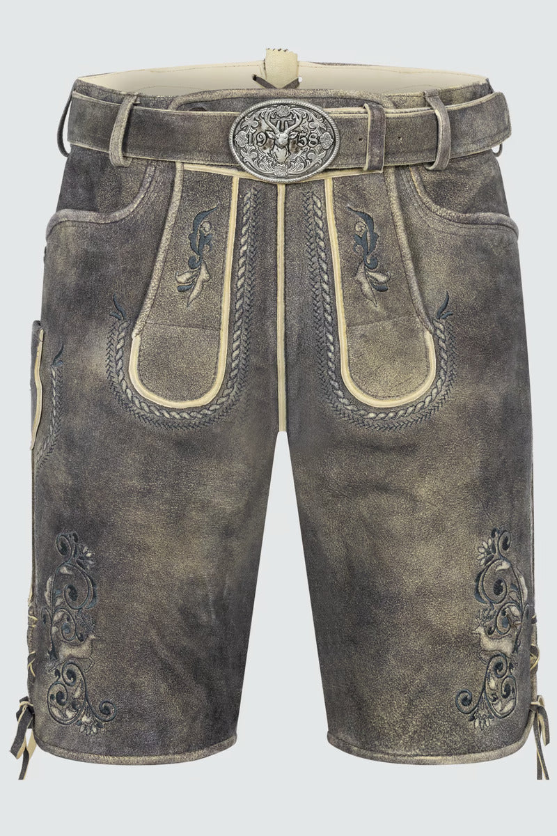 Kruger Men's Lederhosen "Gideon" with belt (light brown)