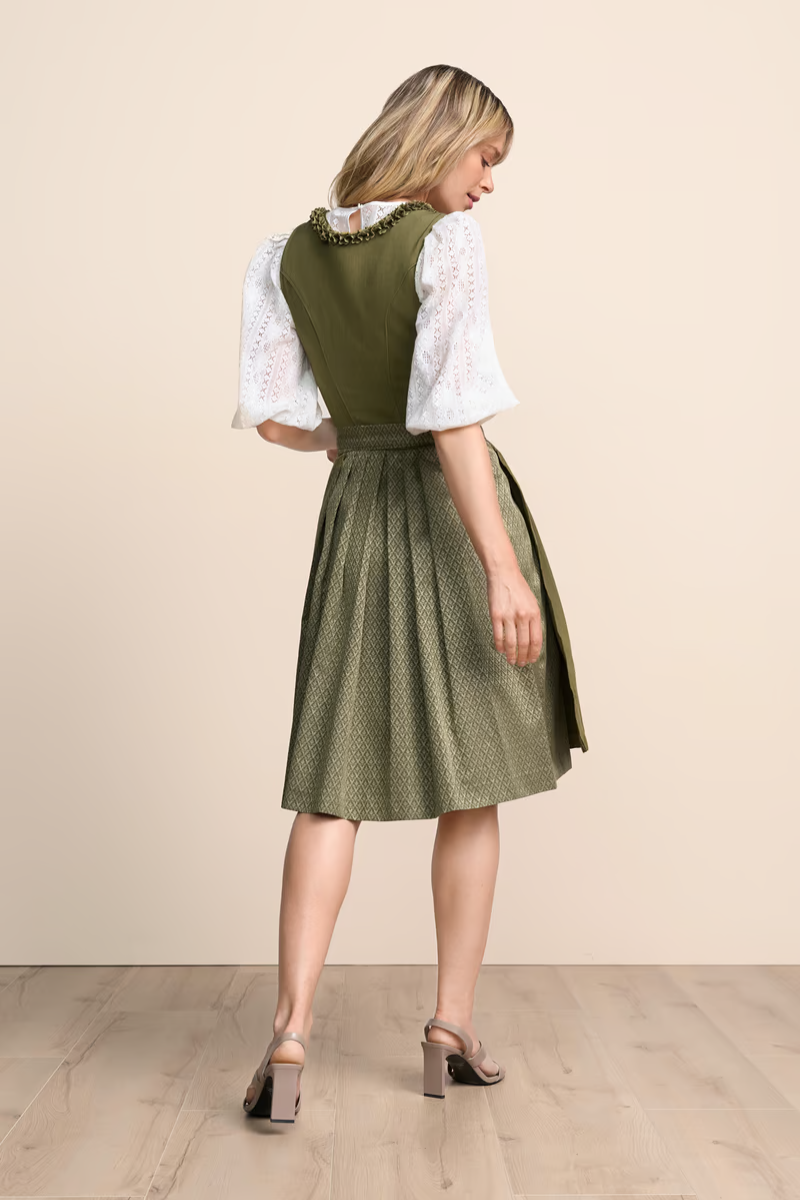 Kruger Midi Dirndl 2pcs. 60cm "Anica" olive (40)