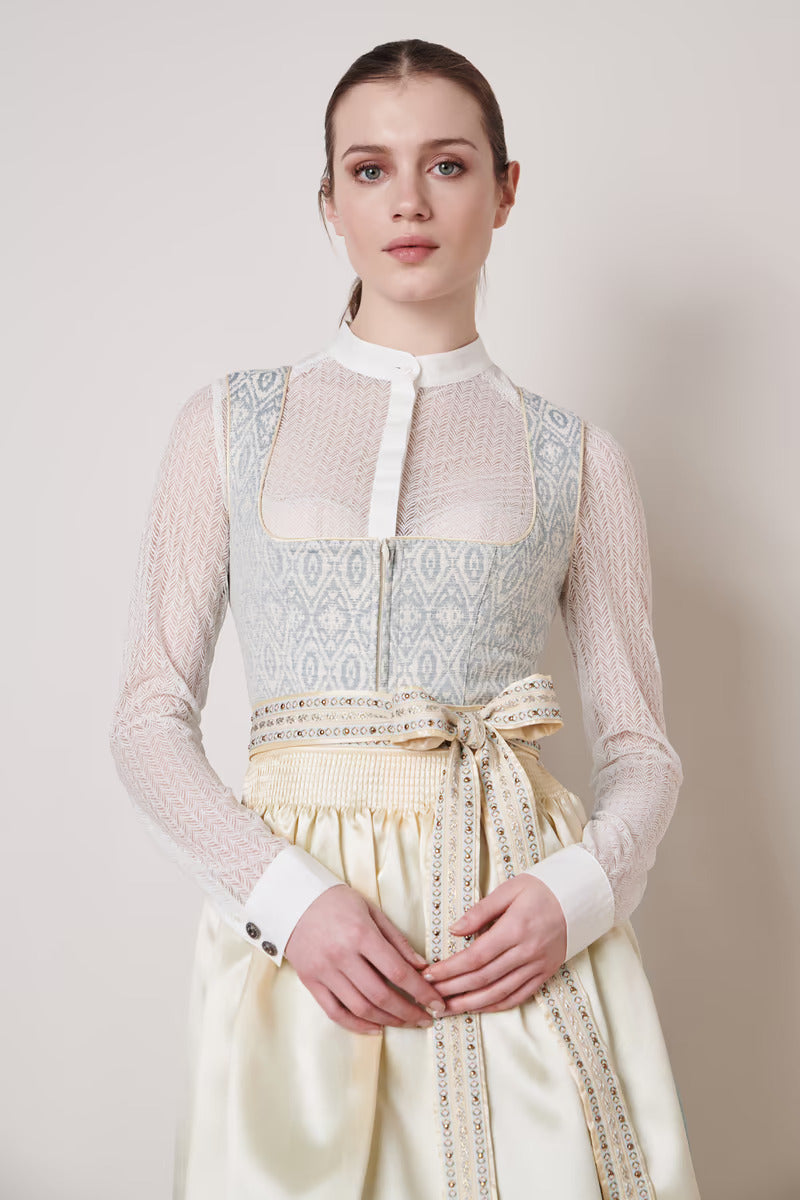 Kruger Midi Dirndl 2pcs. 60cm "Araminta" blue (closeout) 36