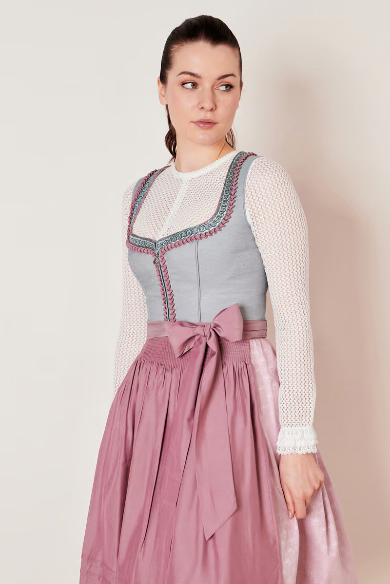 Kruger Midi Dirndl 2pcs. 60cm "Ileana" blue (38,40)
