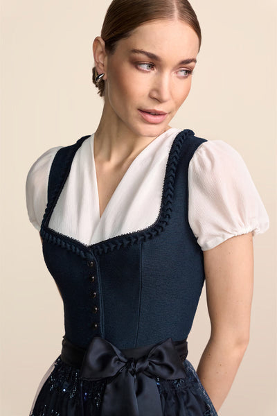 Kruger Long Dirndl 2pcs. 70cm "Fayana" blue