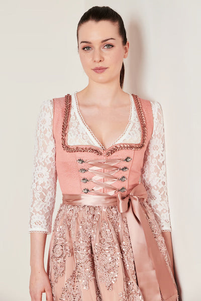 Kruger Midi Dirndl 2pc 60cm "Atenea" pink