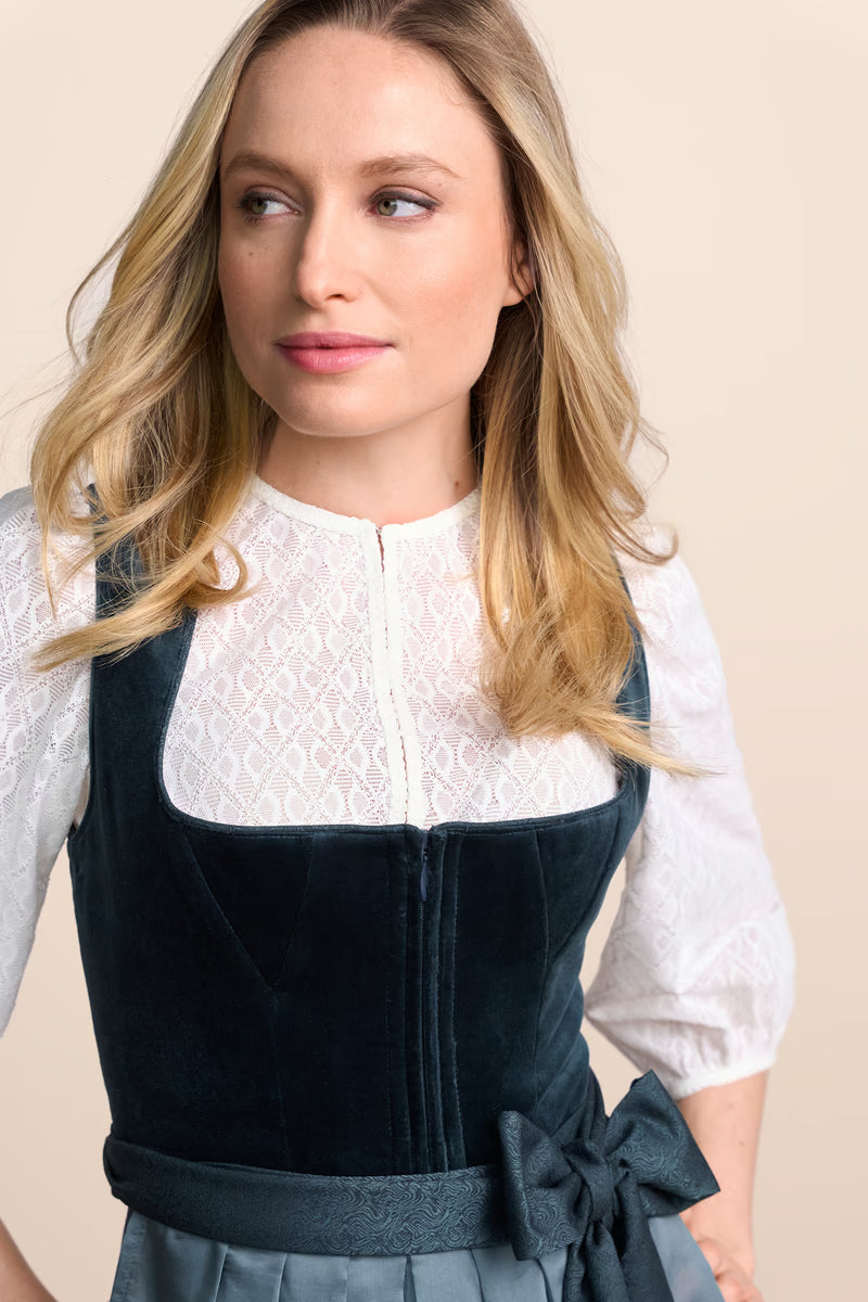 Kruger Midi Dirndl 2pcs. 60cm "Lynette" blue