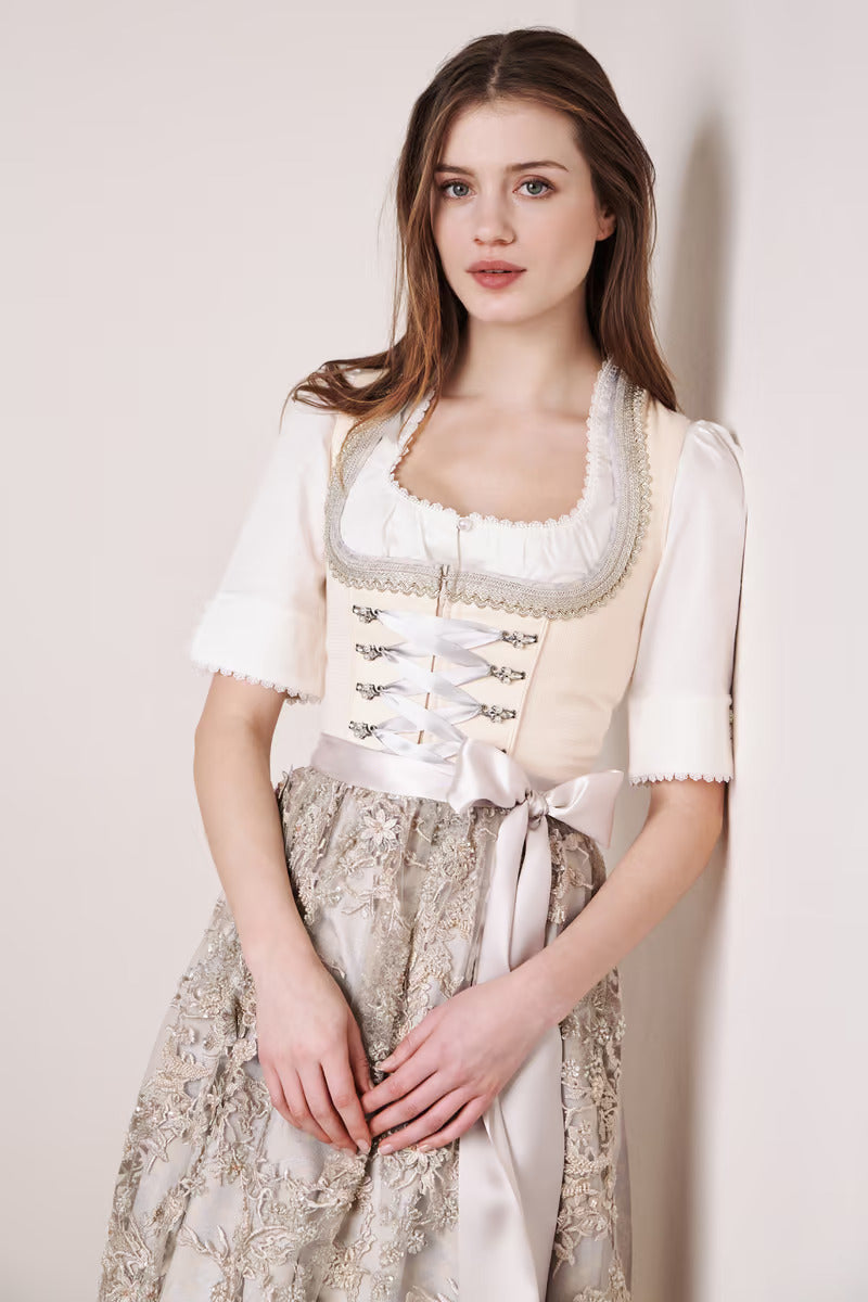 Kruger Long Dirndl 2pcs. 70cm "Monique" beige (36,38)