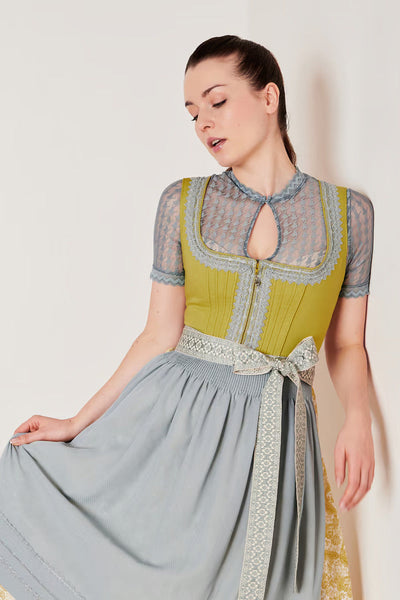Kruger Long Dirndl 2pcs. 70cm "Eltje" yellow