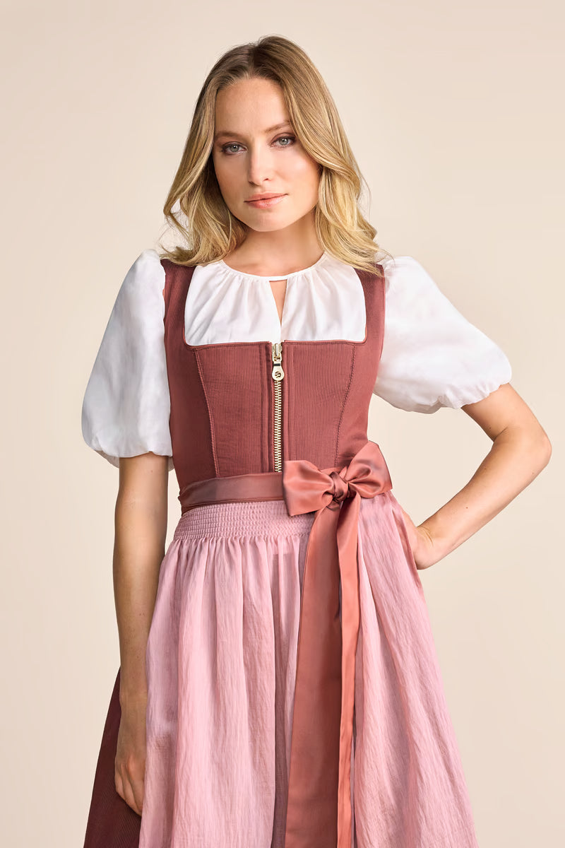 Kruger Long Dirndl 2pcs. 70cm "Elja" red