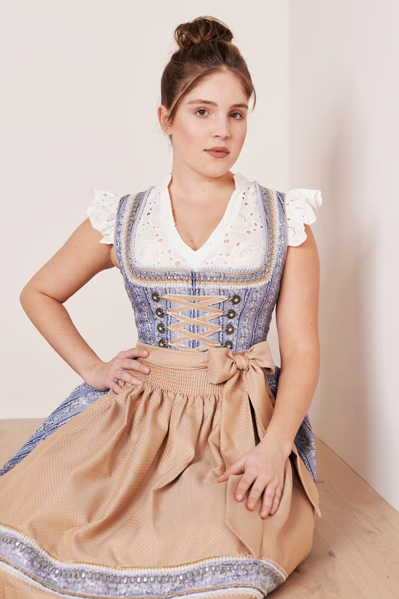 Kruger Midi Dirndl 2pcs. 60cm "Eike" blue
