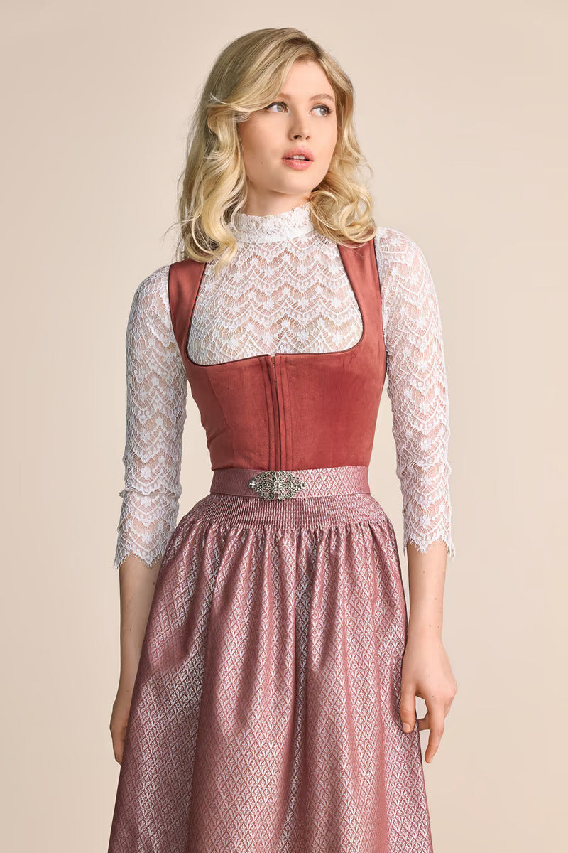 Kruger Midi Dirndl 2pcs. 60cm "Alisha" red