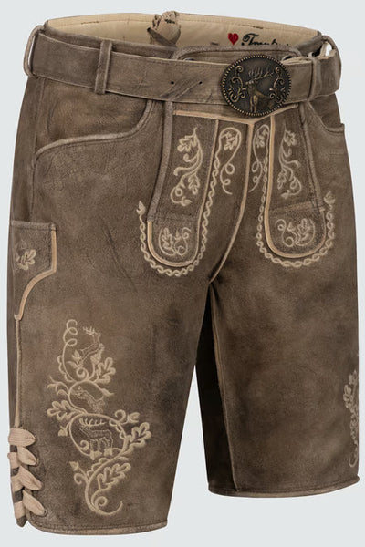 Trentini Men's Lederhosen "Oskar" brown with belt (size 54)