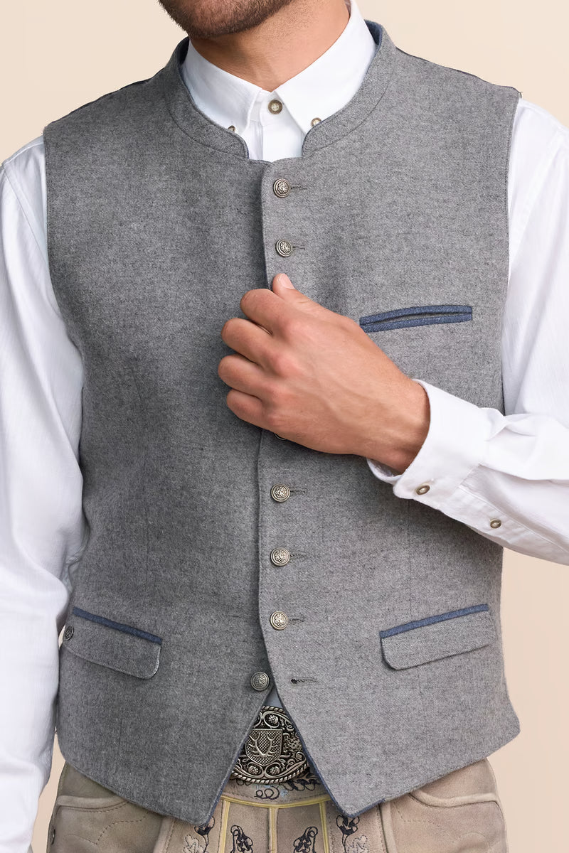 Kruger Traditional Vest "Zedric" gray/blue (48)