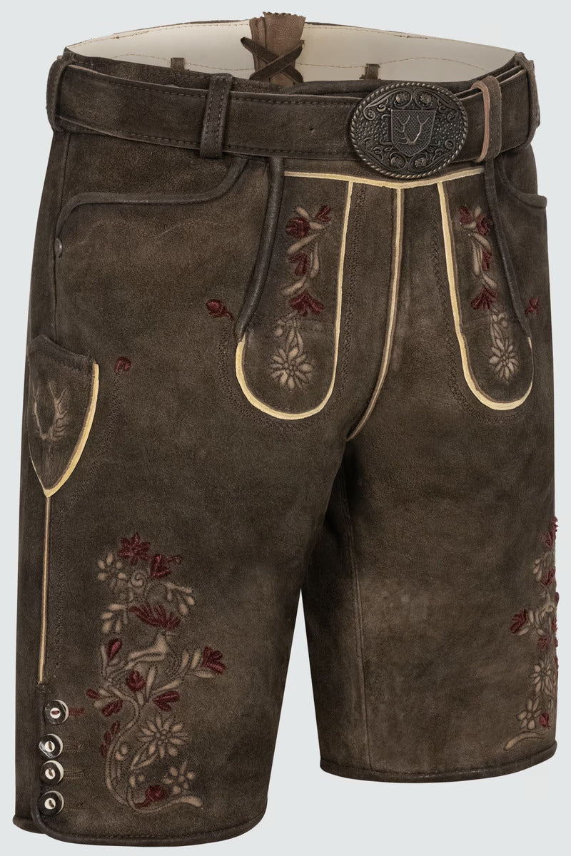 Kruger Men's Lederhosen "Olivier" with belt (brown) low stock