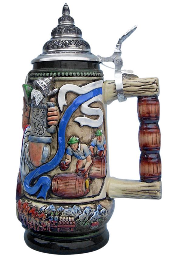 Oktoberfest Alpine Stein 0.5 L, rustic, hand-painted