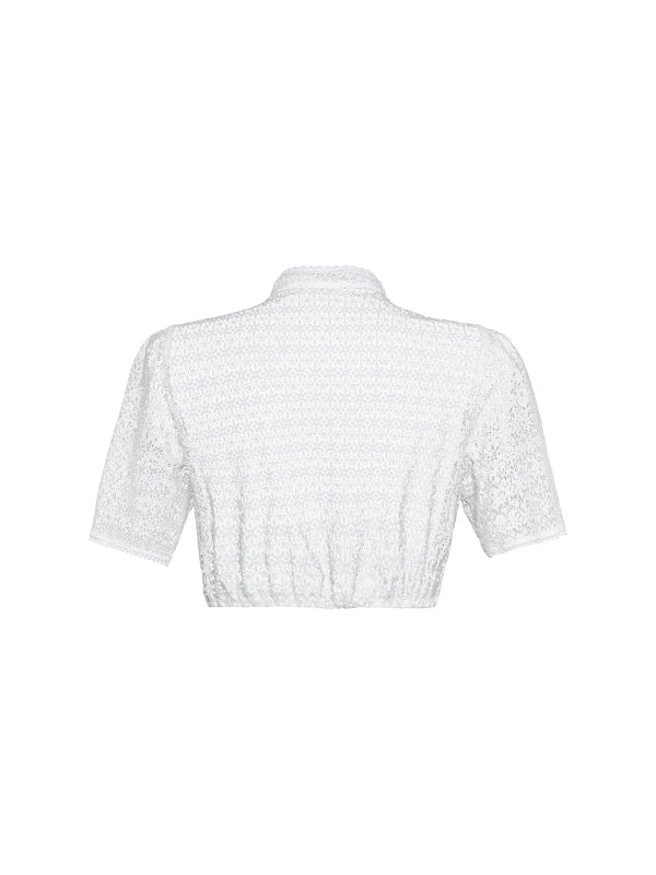 Berwin V-Neck Lace Dirndl Blouse "Clara" white