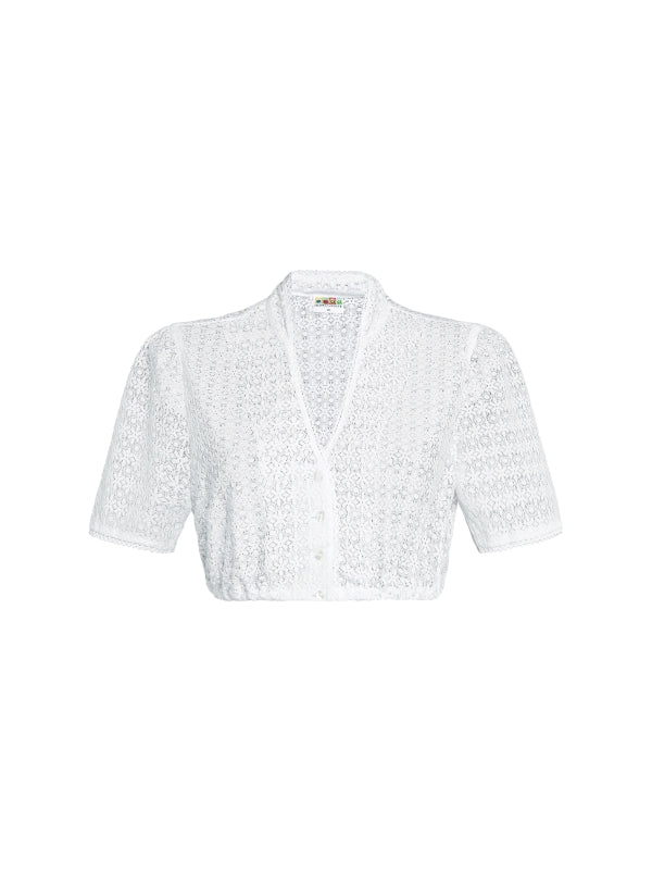 Berwin V-Neck Lace Dirndl Blouse "Clara" white