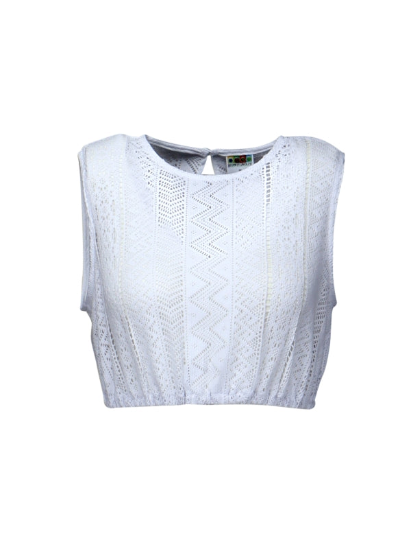 Berwin Sleeveless Lace Dirndl Blouse "Lena" white