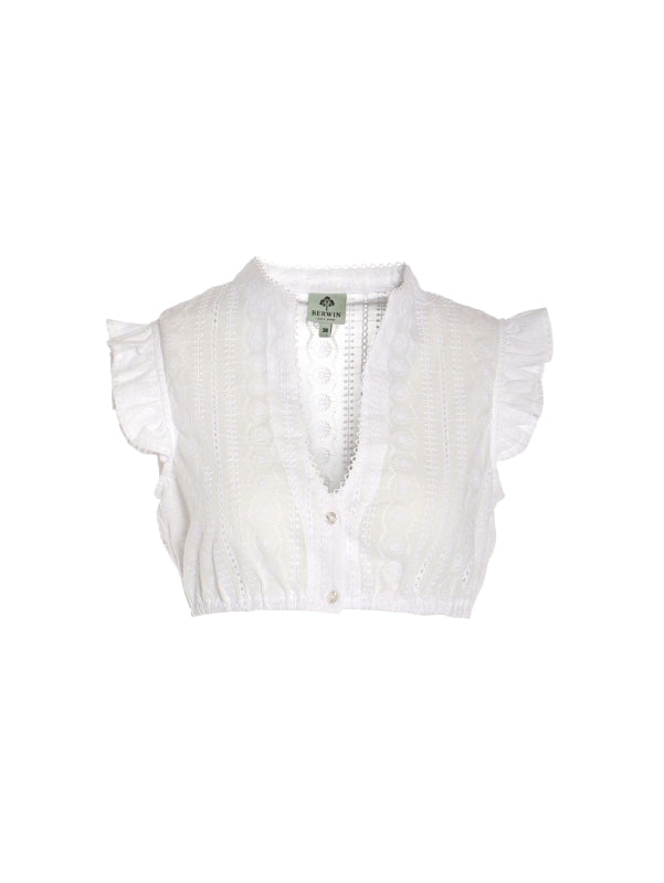 Berwin Short Sleeve Dirndl Blouse "Britta" white
