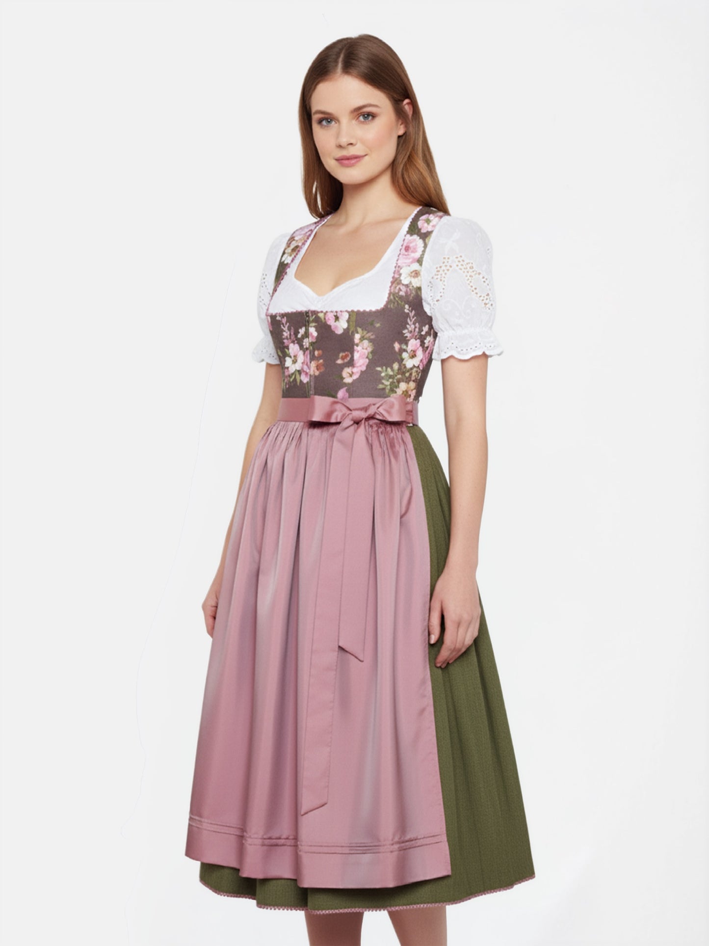 Berwin Puff Sleeve Embroidery Dirndl Blouse, White