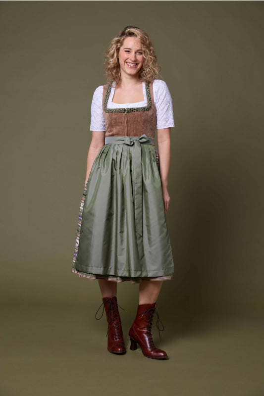 Berwin Square Neck Embroidery Dirndl Blouse "Vera" white