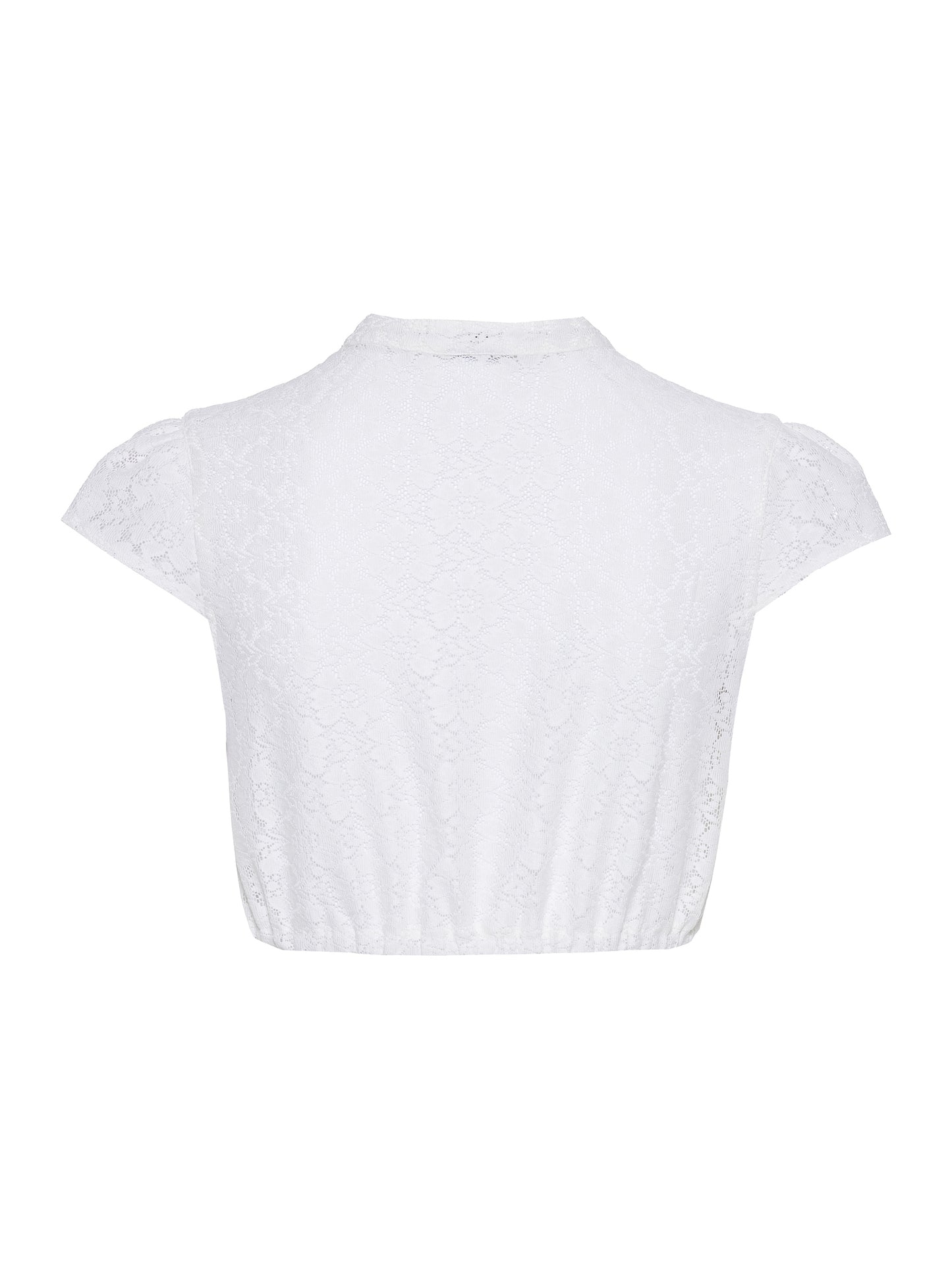 Berwin High-Neck V-Neck Lace Dirndl Blouse, Ecru