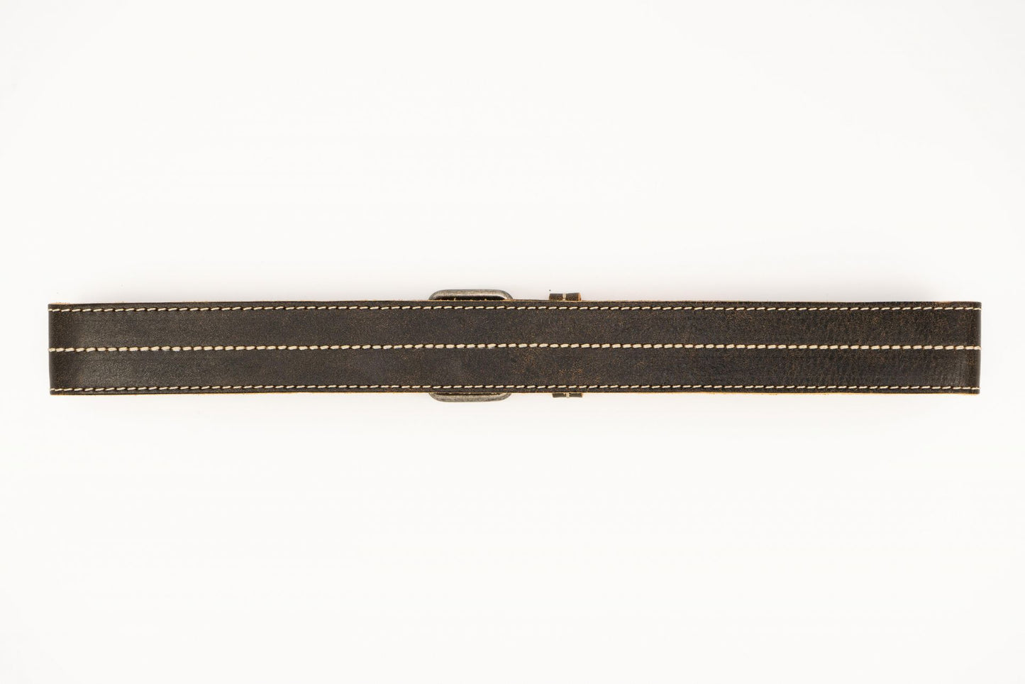 Brown Trachten Belt with Double Prong Buckle