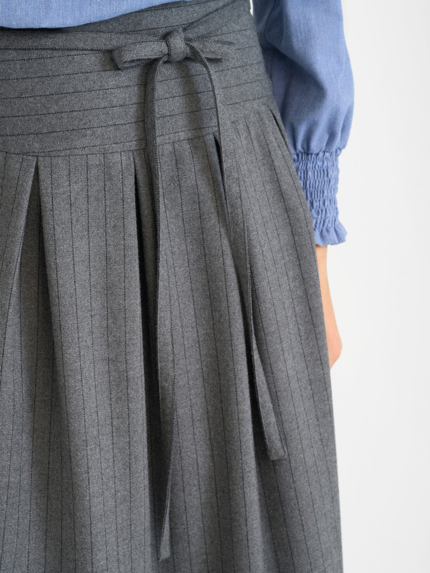 Berwin Traditional Skirt, Medium Grey — 85cm