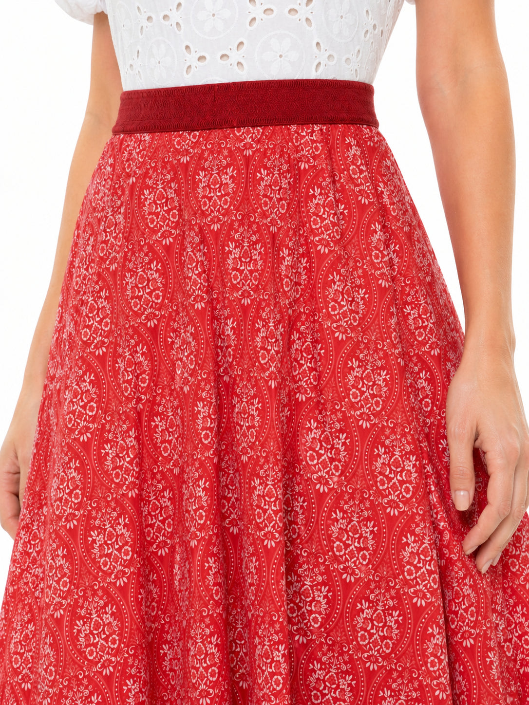 Berwin Traditional Skirt, Rot — 70cm