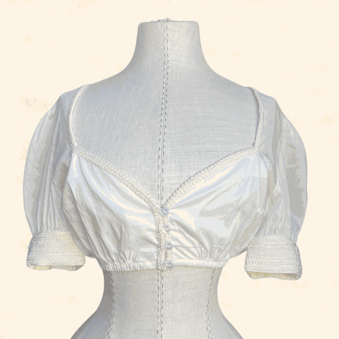 Ecru dirndl blouse by Kruger Collection, size 36, made of 100% polyester.