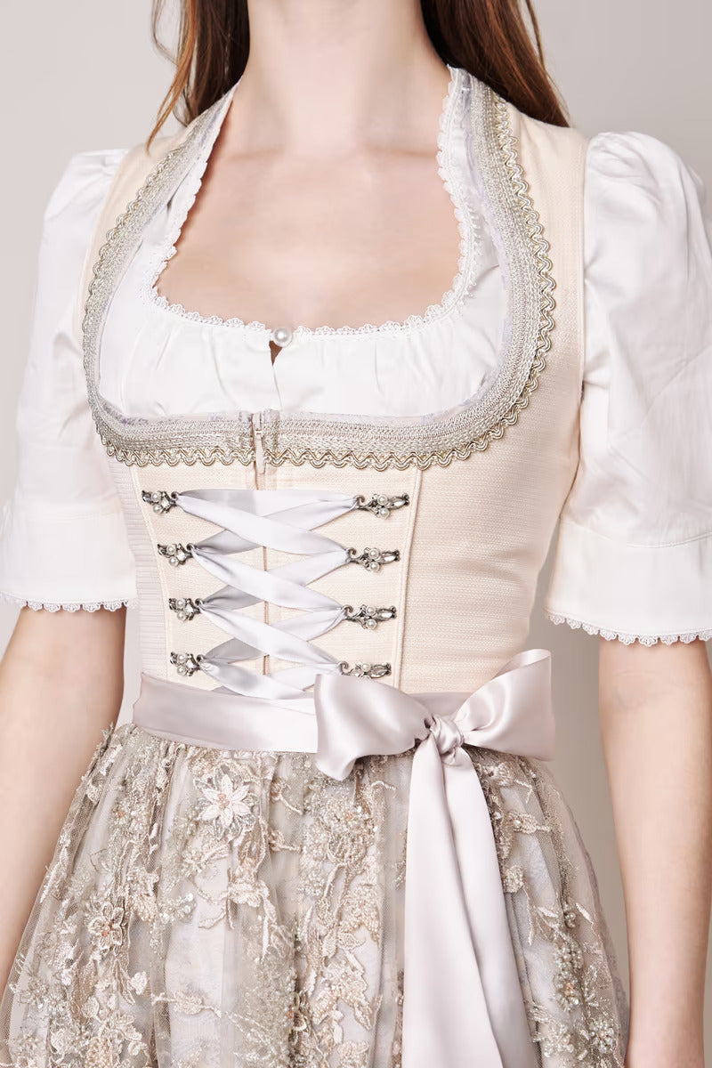 Kruger Long Dirndl 2pcs. 70cm "Monique" beige (36,38)